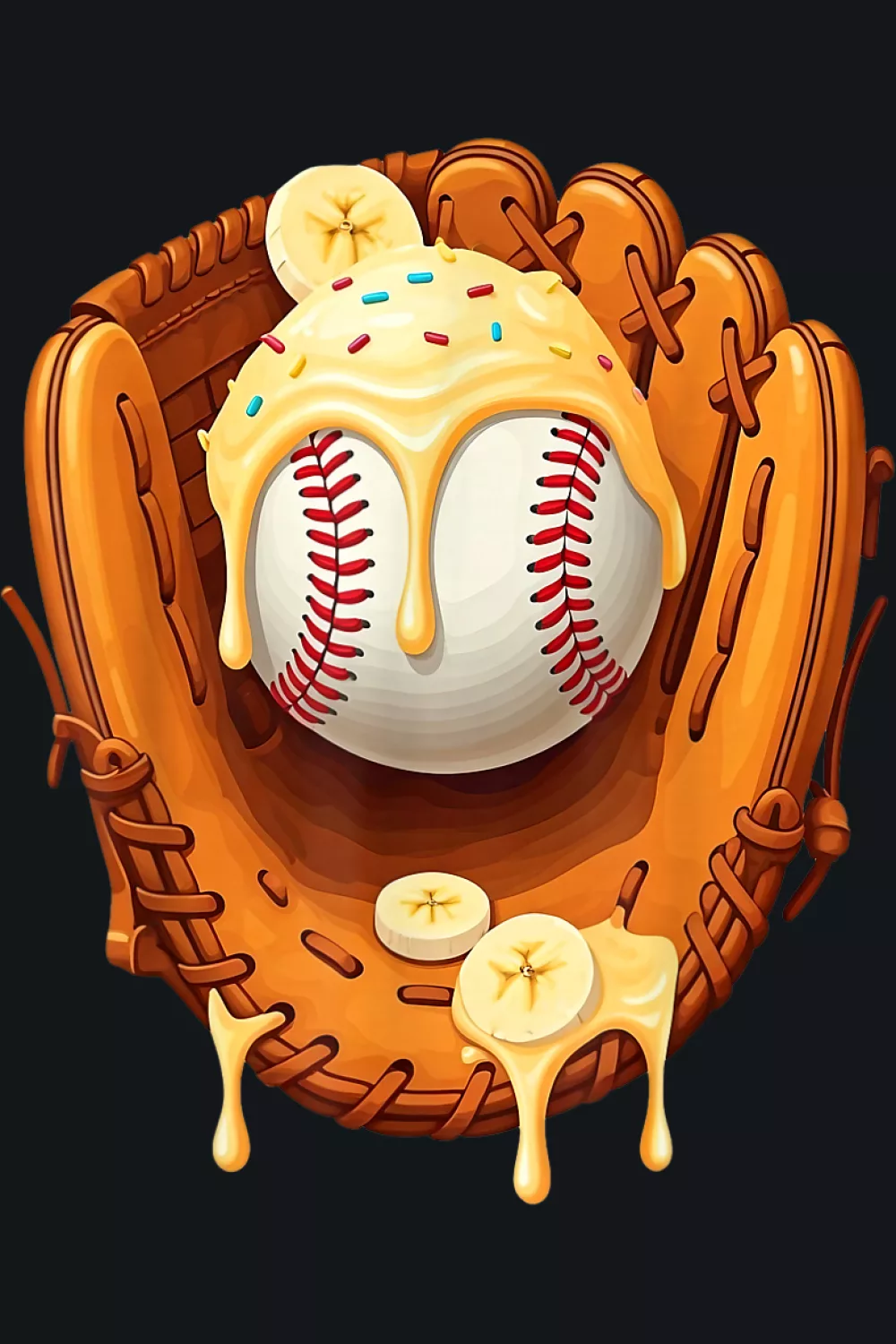 Banana theme mitt with candy tones