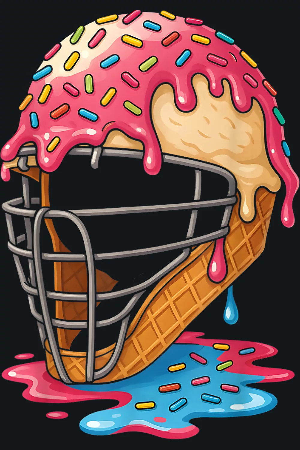 Pink drip helmet with Respect the Drip note