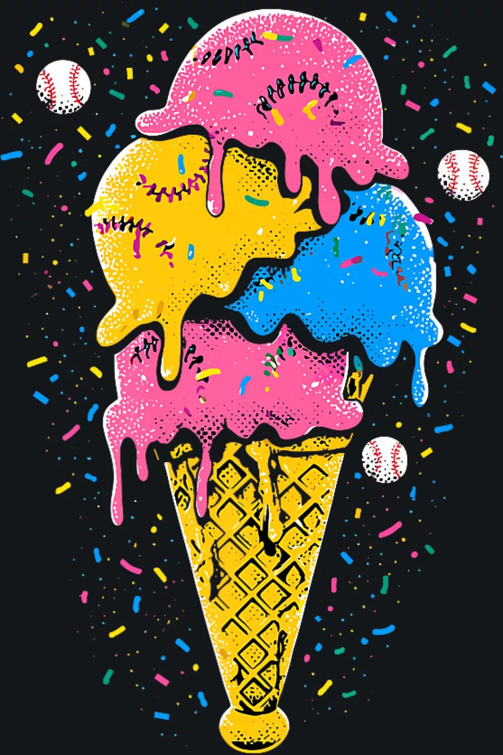 Premium cone with tidy badge layout