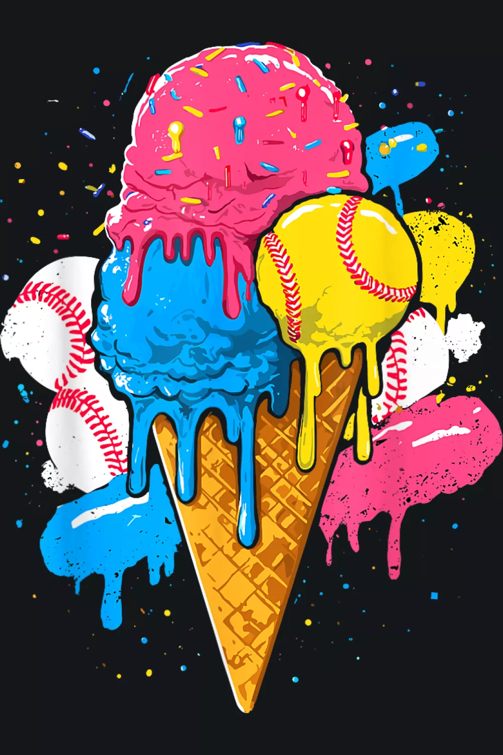 Cone with bright topper and smiley energy