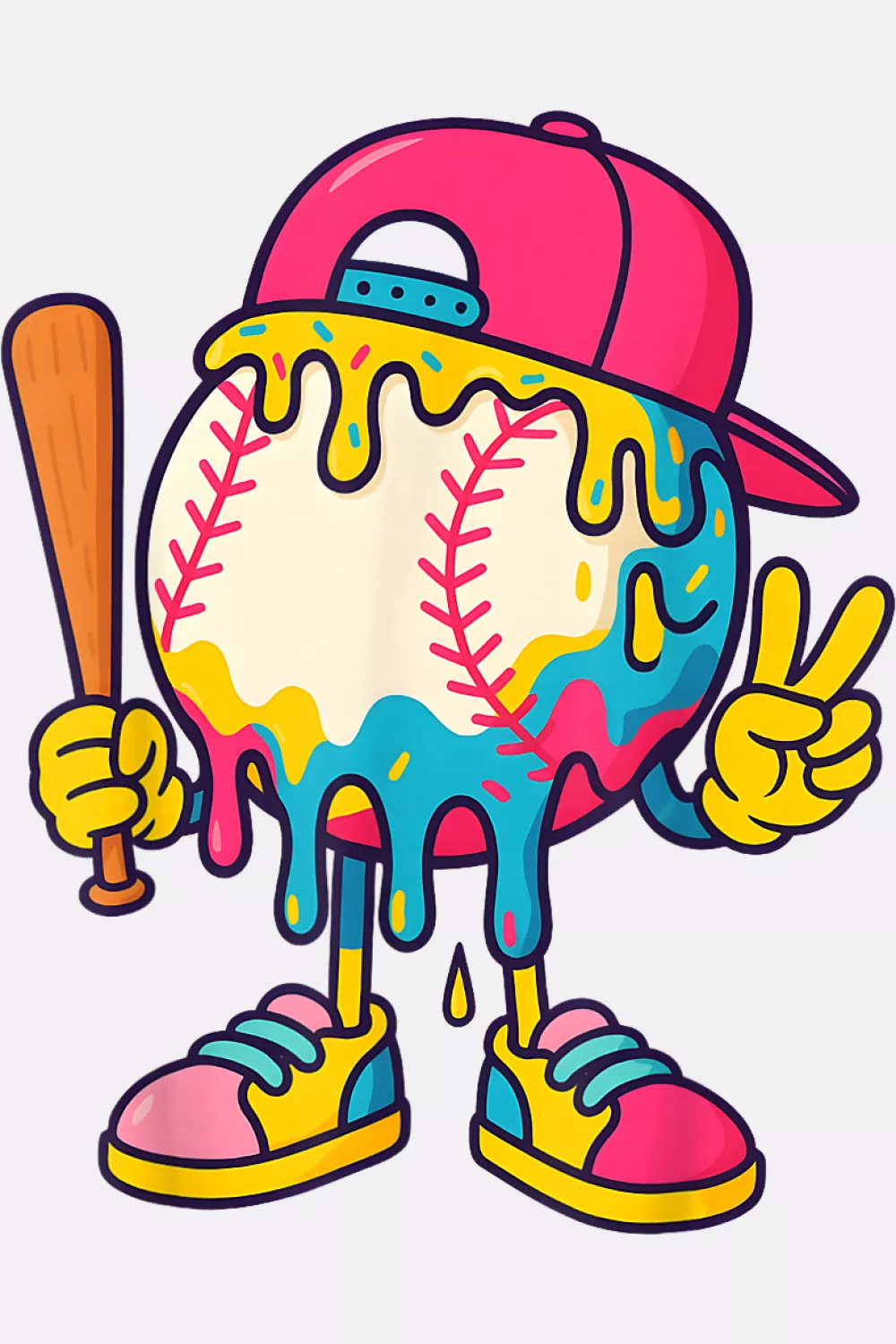 Cartoon slugger ready for school with a cheerful grin
