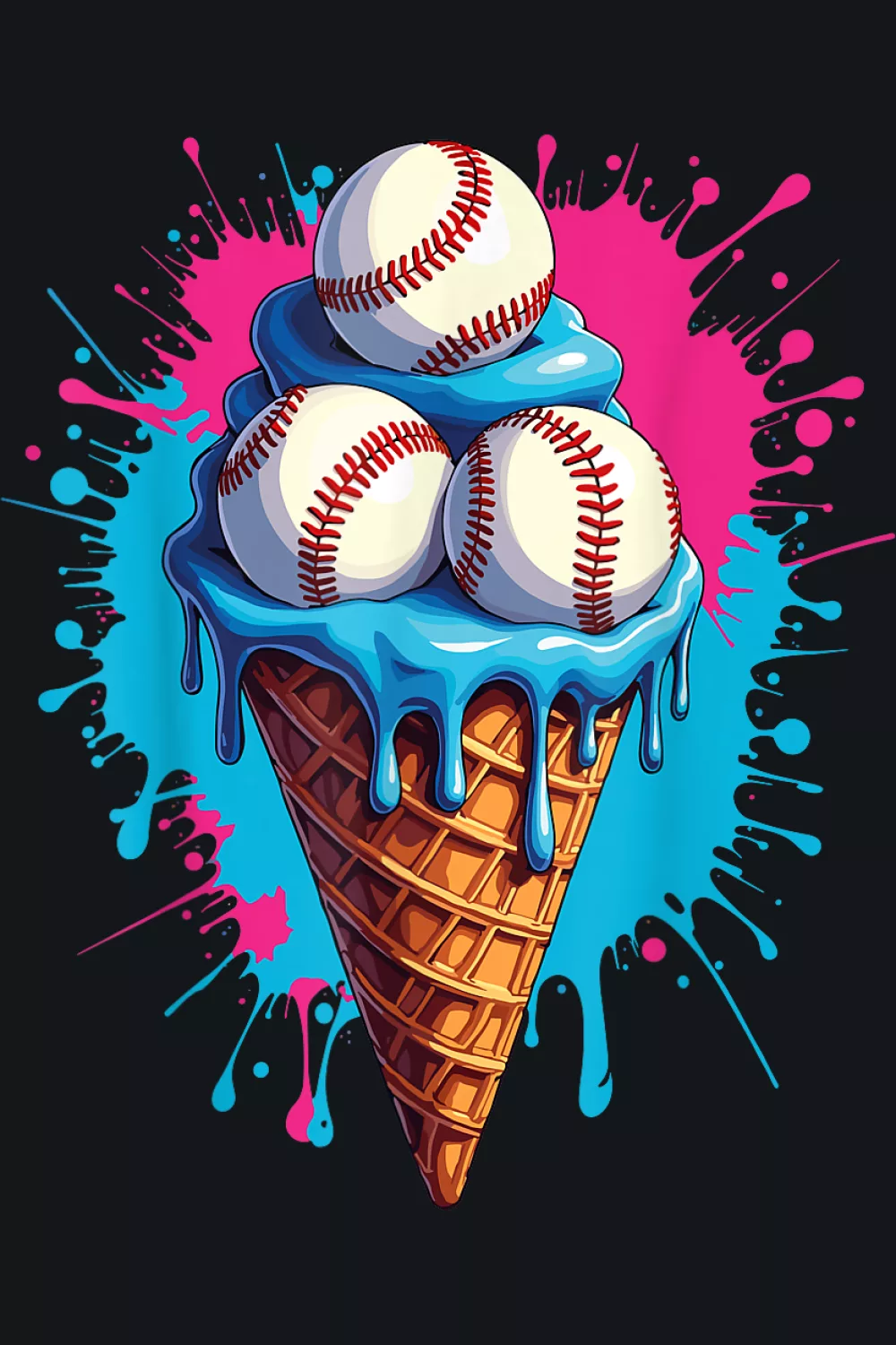 Watercolor cone with soft drips
