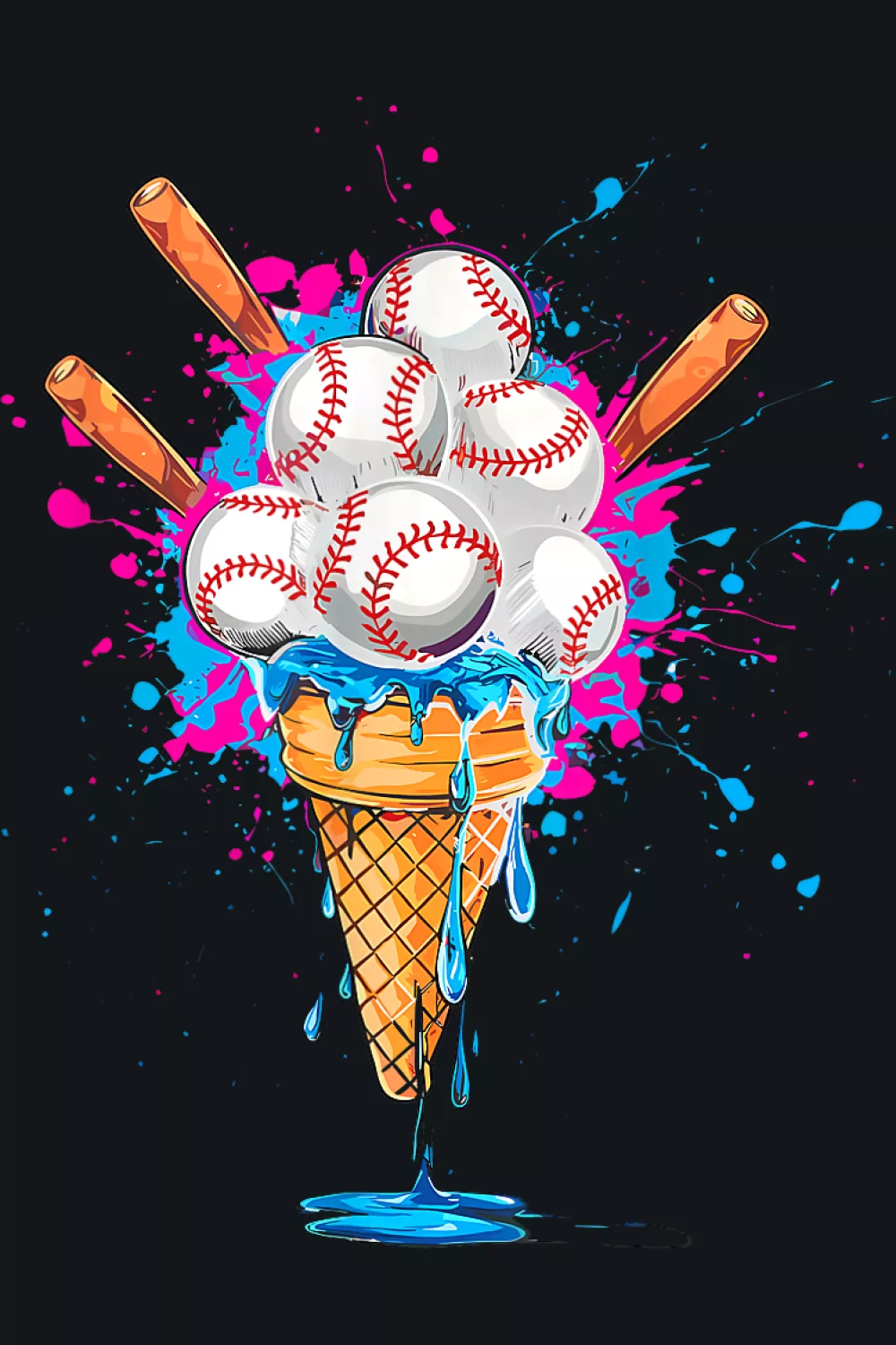 Cone with soft strokes and pastel sparks