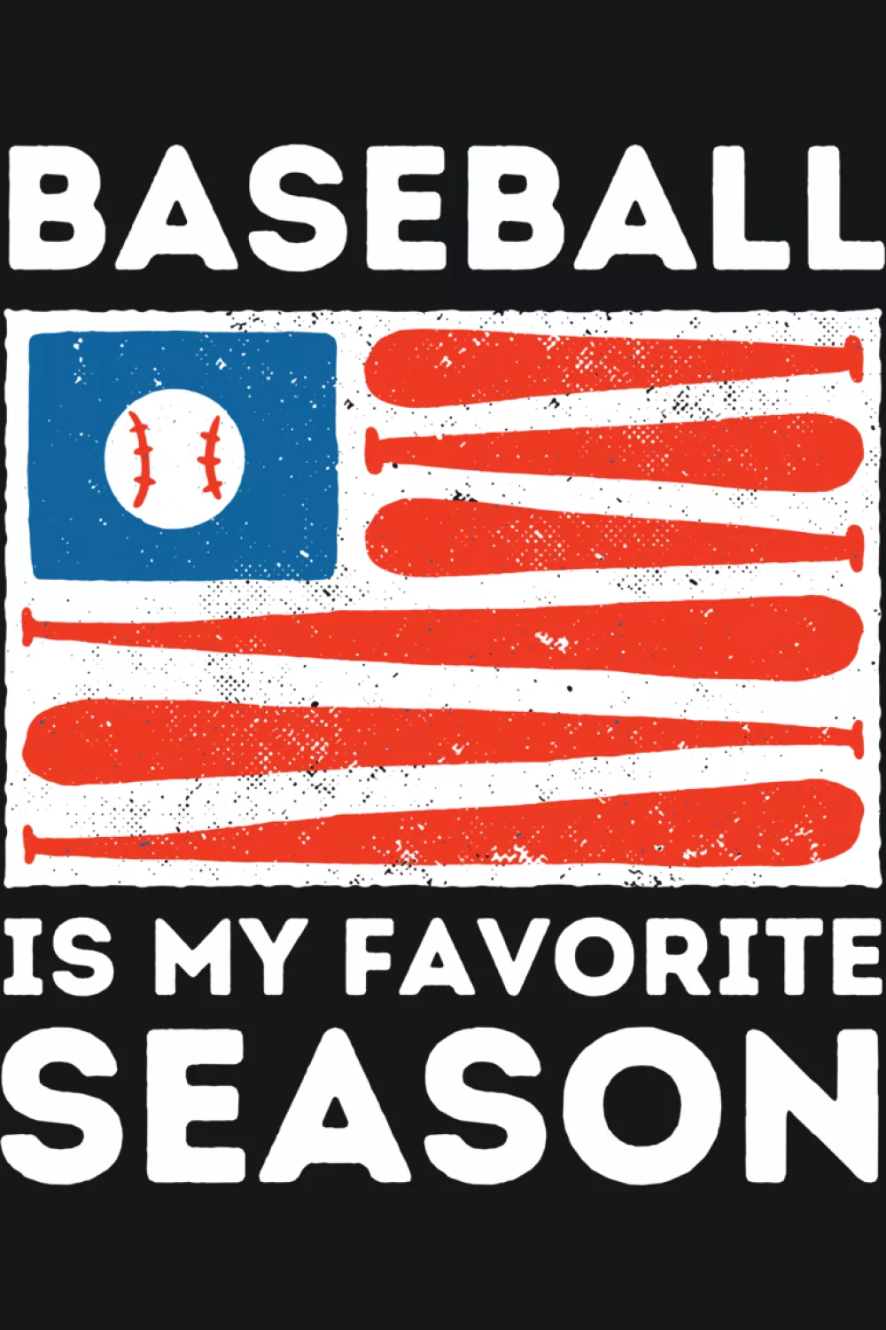 Striped sunset style Baseball Is My Favorite Season graphic.