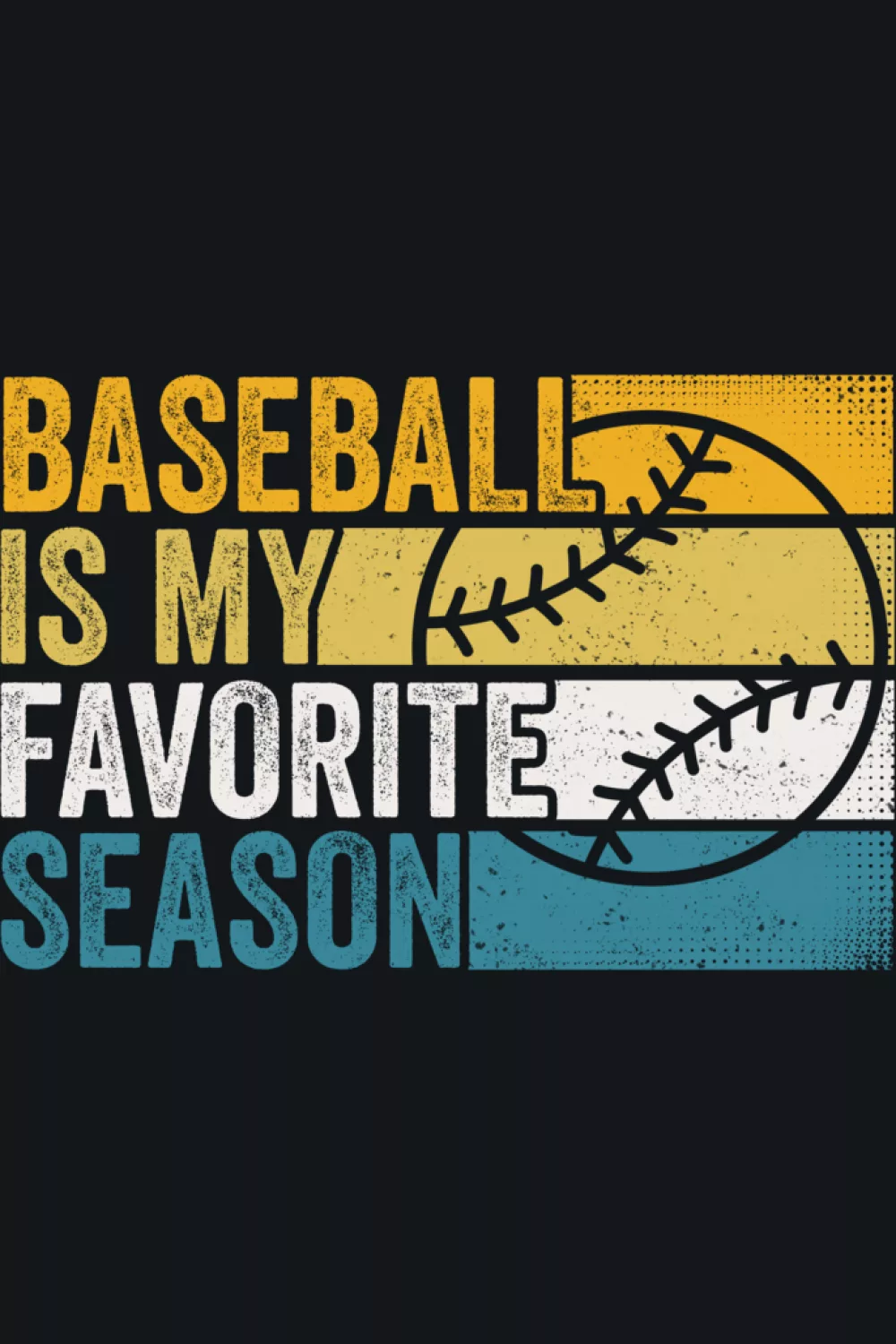 Favorite season baseball shirt with playful color stripes.