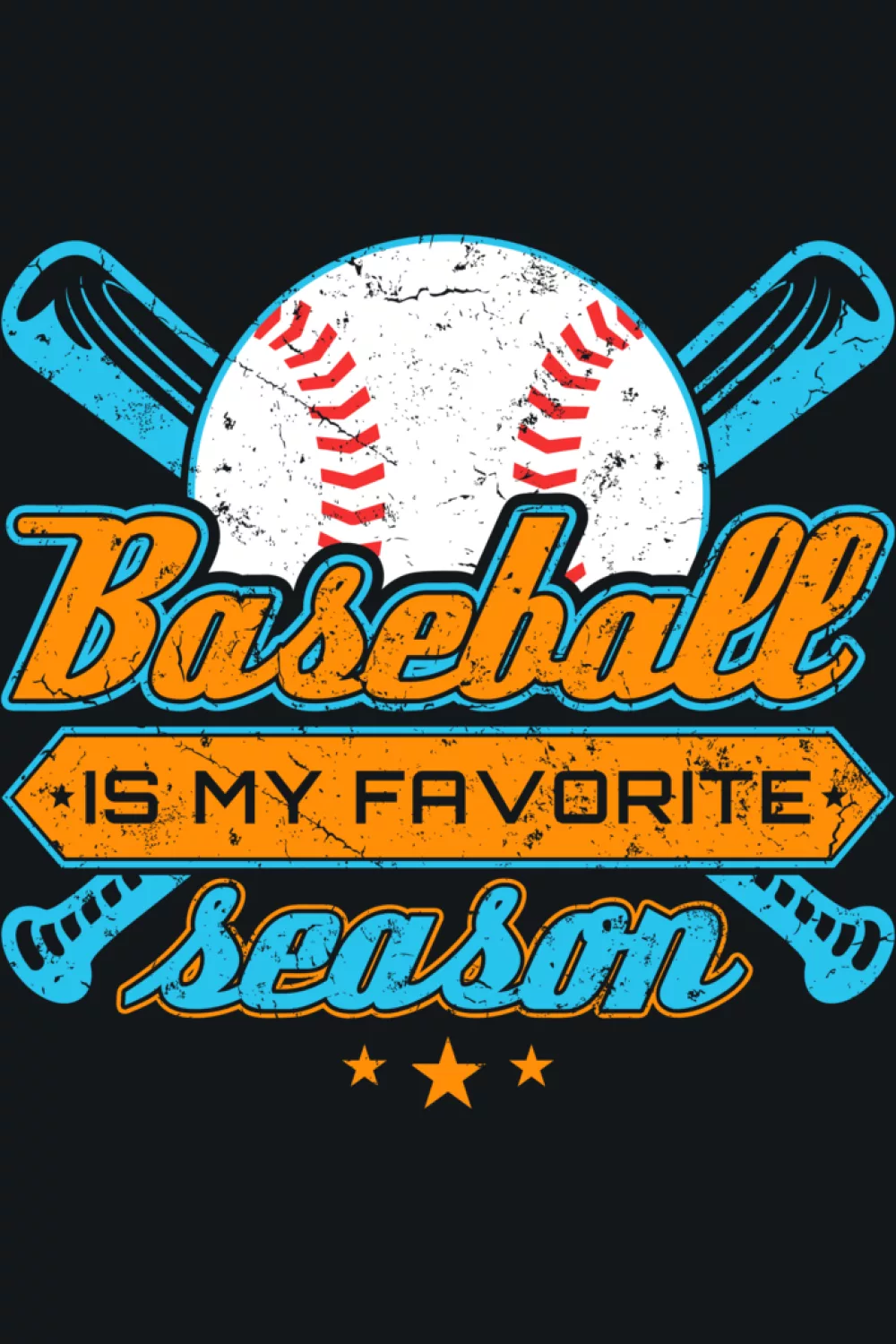Baseball fan version with crossed bats and star accents.