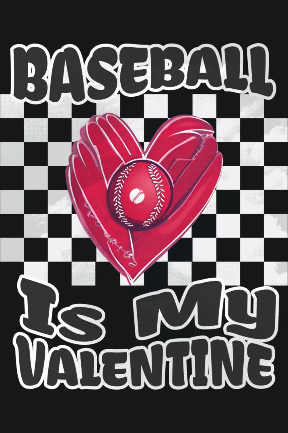 Baseball is my valentine shirt for girls typography with hearts and clean sporty layout.
