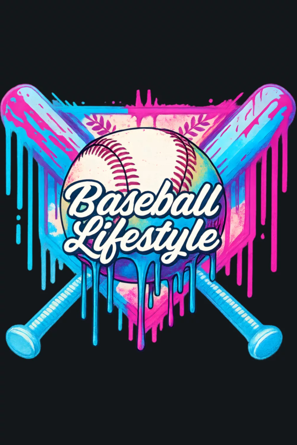 Family photo baseball lifestyle drip graphic with simple circle badge layout for youth fans
