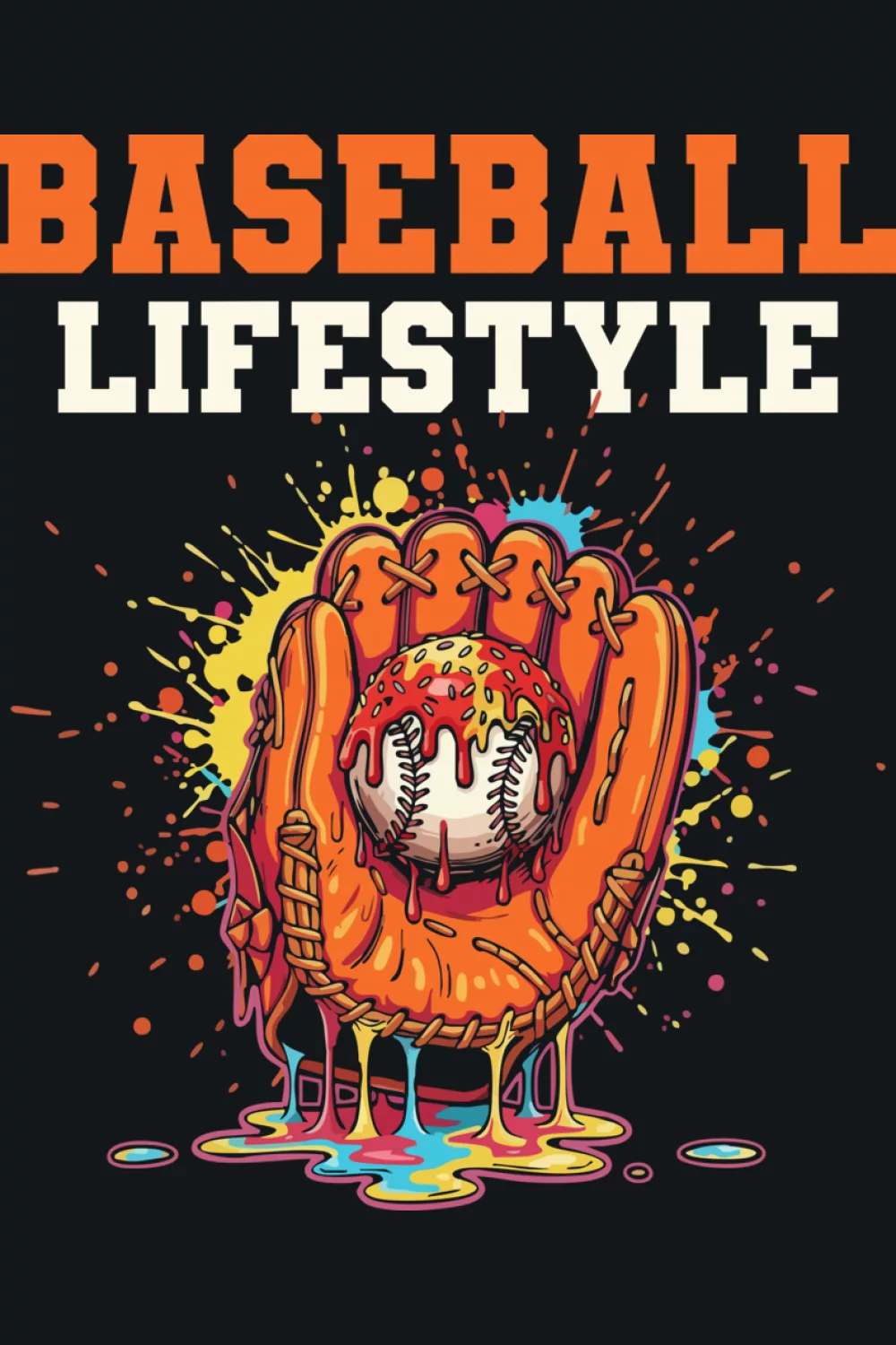 Stadium baseball lifestyle drip graphic with home plate icon for youth fans