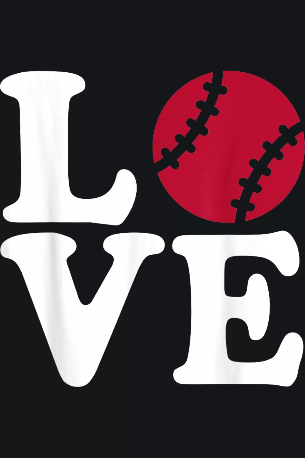 Bold LOVE with stitched ball inset
