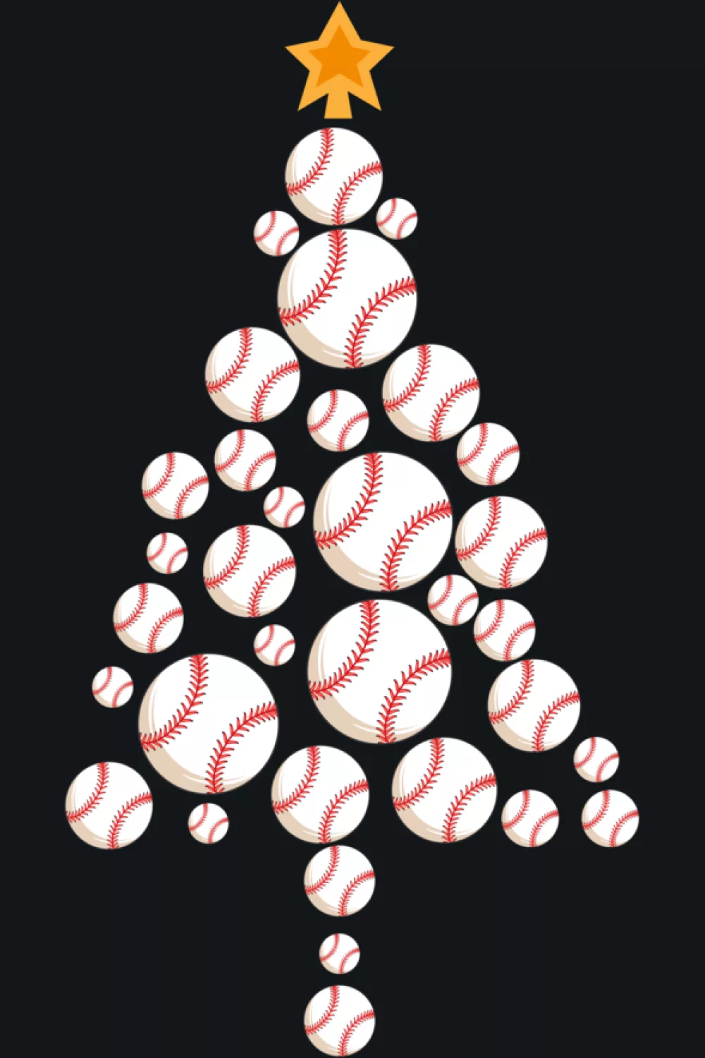Bright kids baseball tree with strong color blocks.
