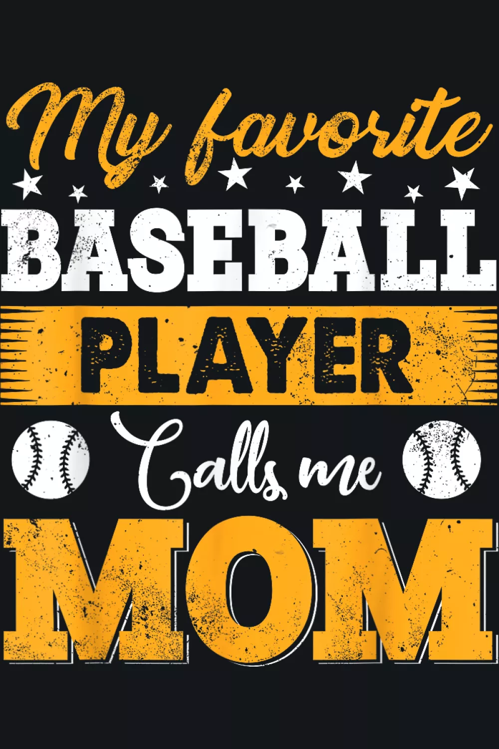 Weathered patriotic stripes behind a bold baseball mom message.