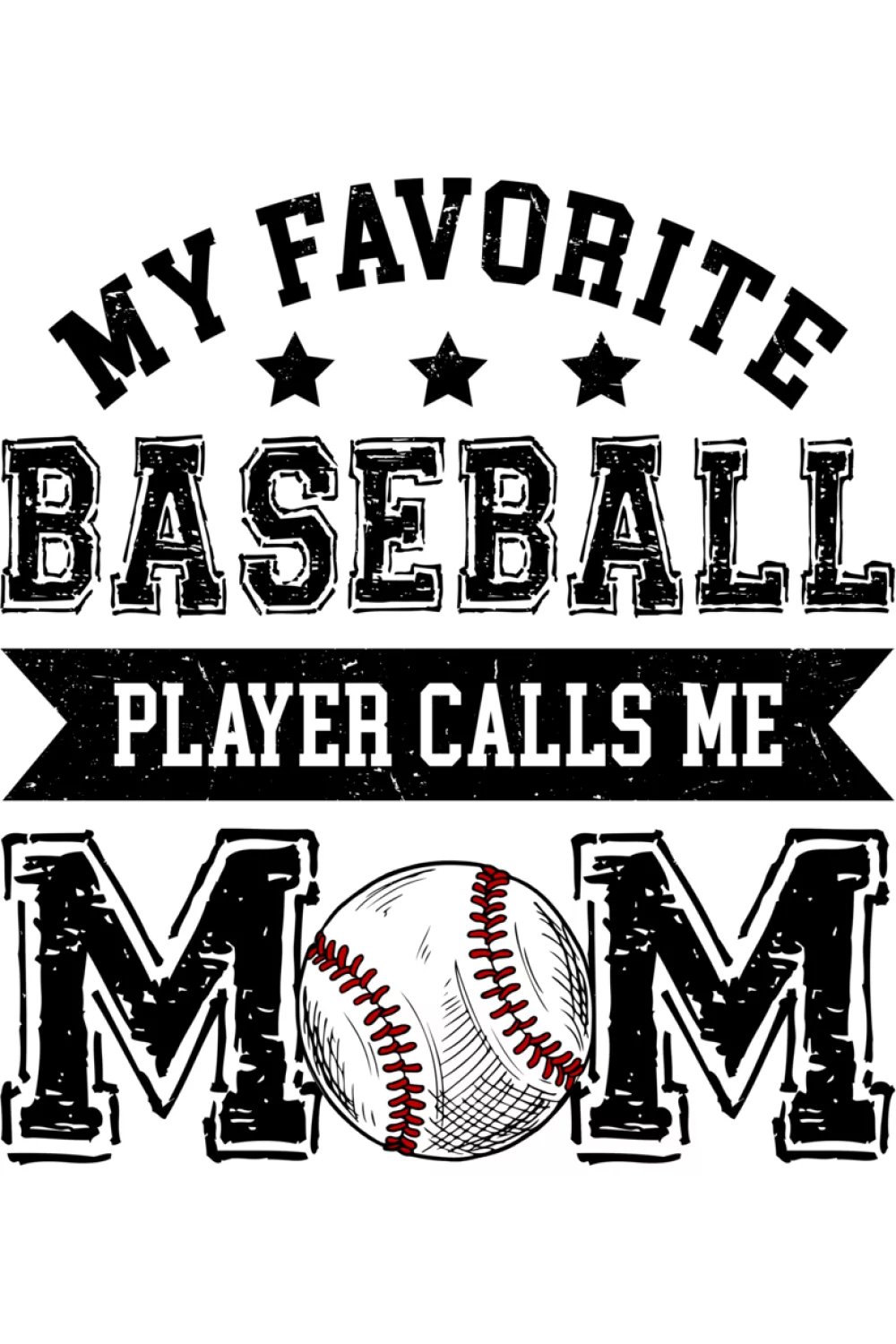 Baller themed patriotic baseball mom art with a player silhouette and bright text.