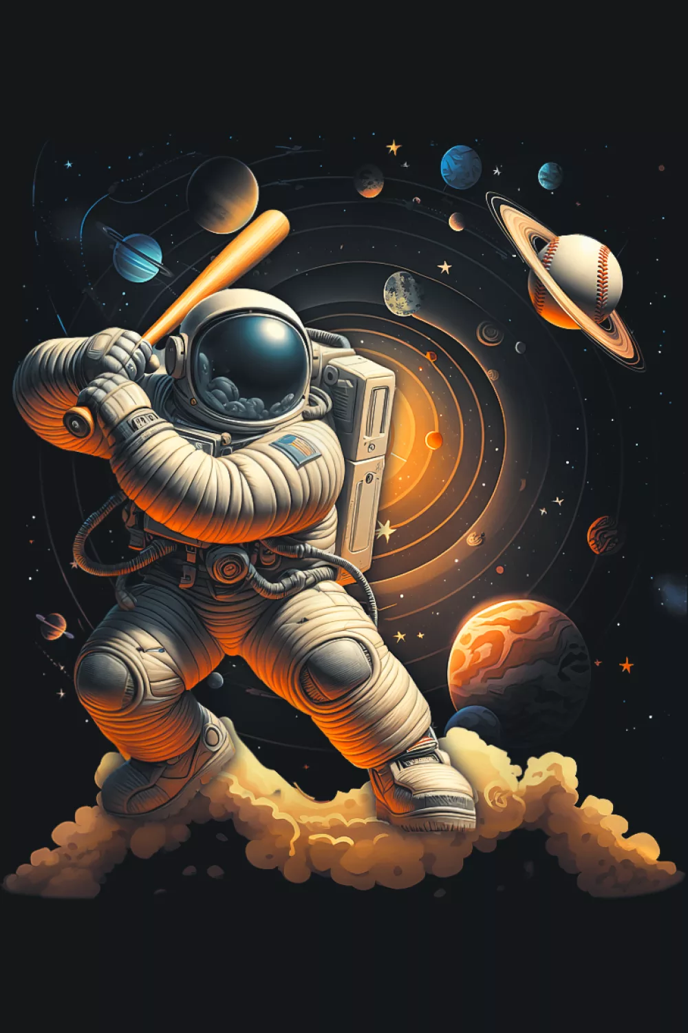 Energetic swing among star clusters with sparks of light across the ground