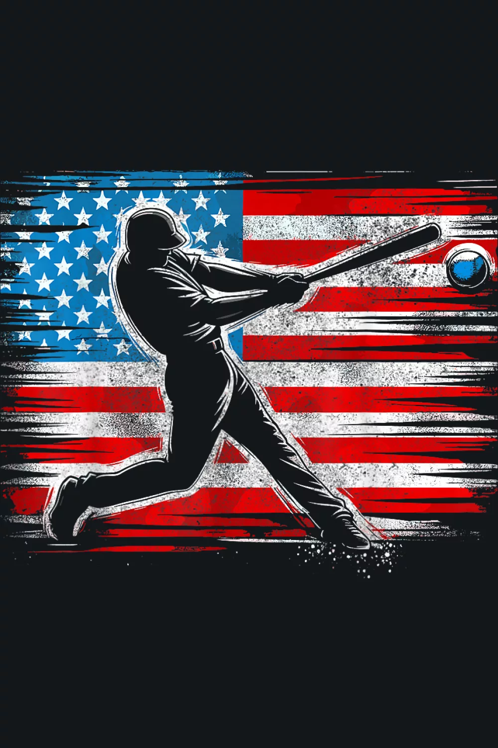 Silhouette swing over bold flag field
