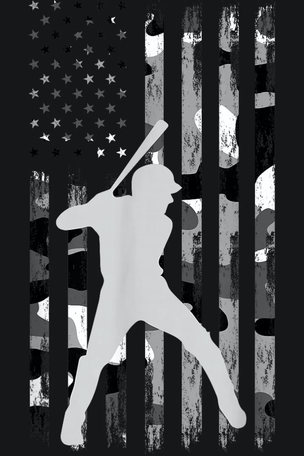 Monochrome flag with white batter silhouette