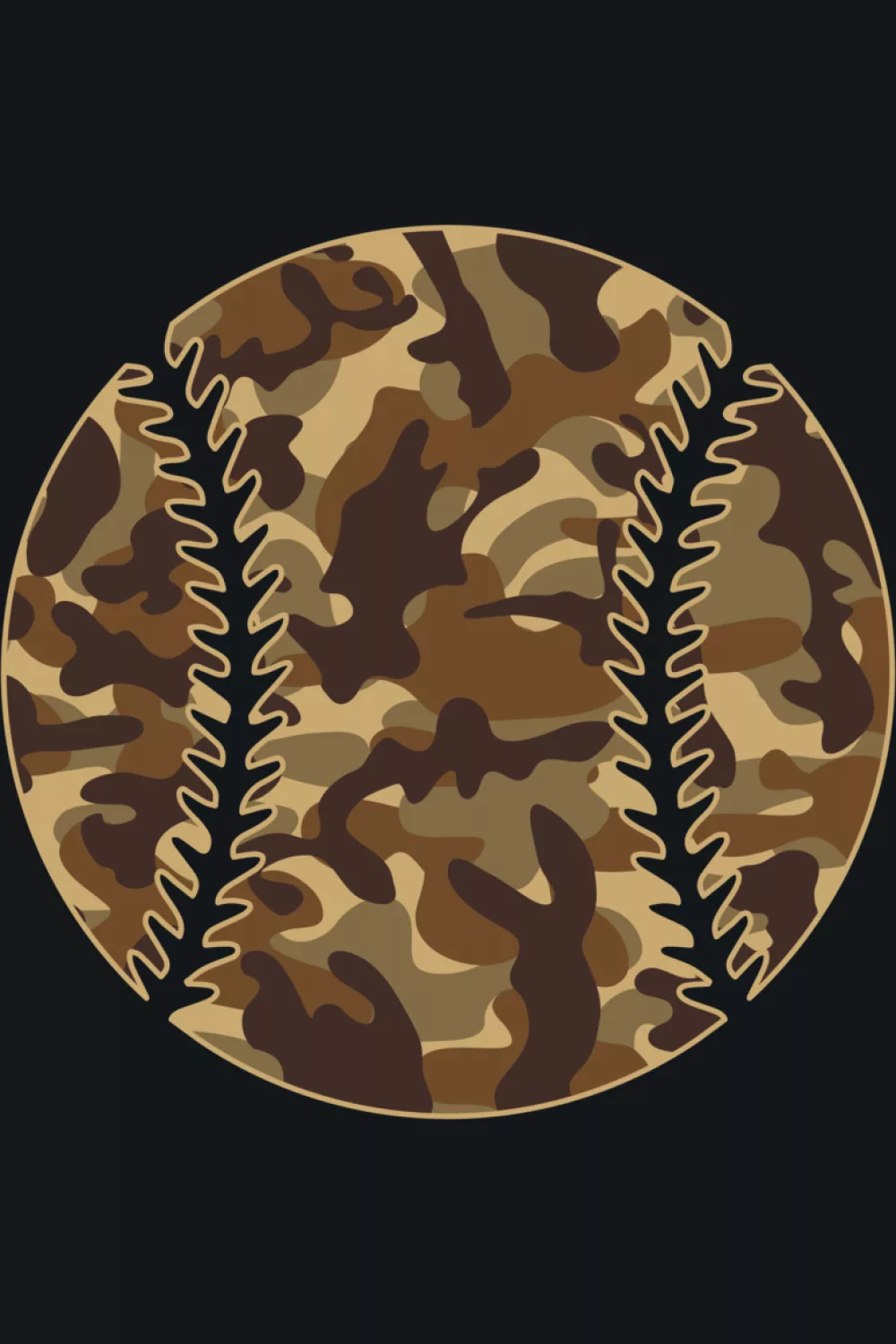 Warm brown camo baseball with clear stitching for neutral outfits