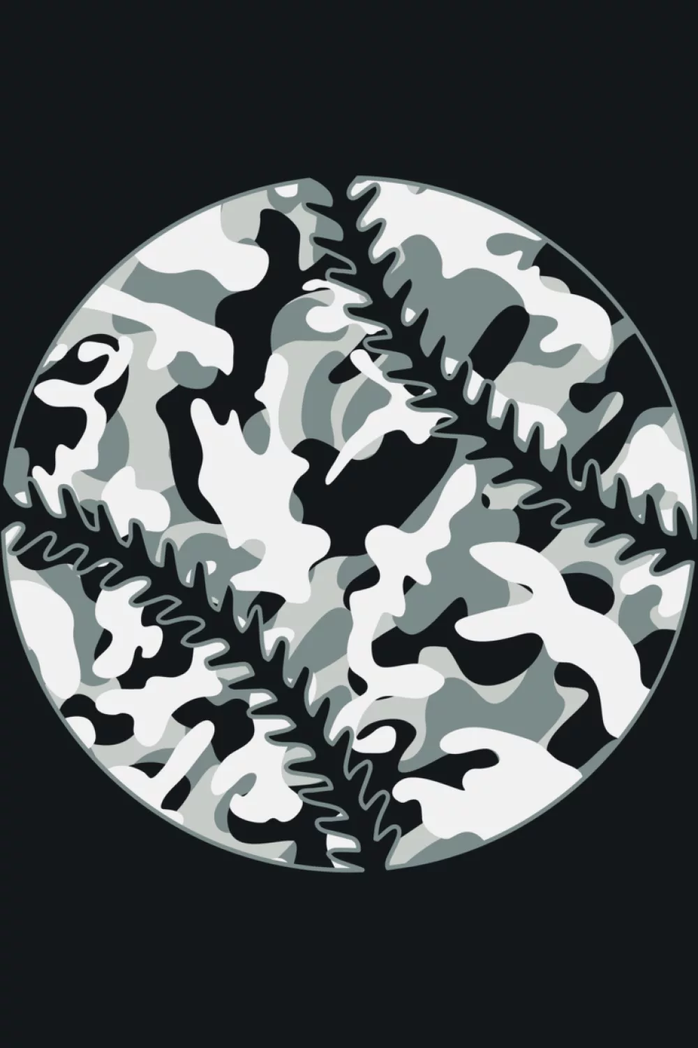 Black and white camo baseball for bold monochrome looks