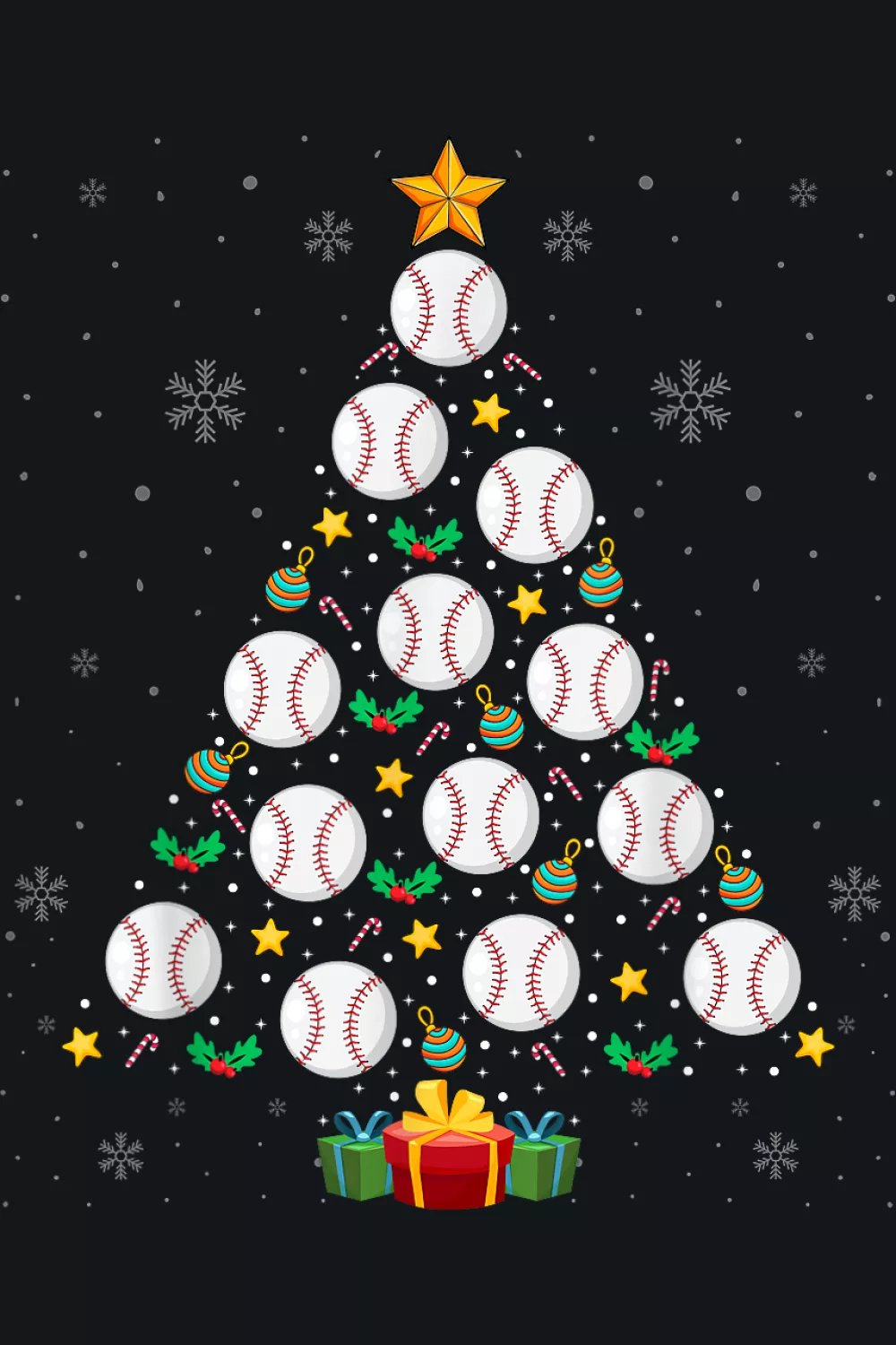 Minimal baseball tree with soft glow