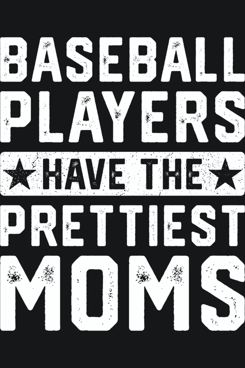 Clean block lettering for baseball moms who like strong, easy to read style.