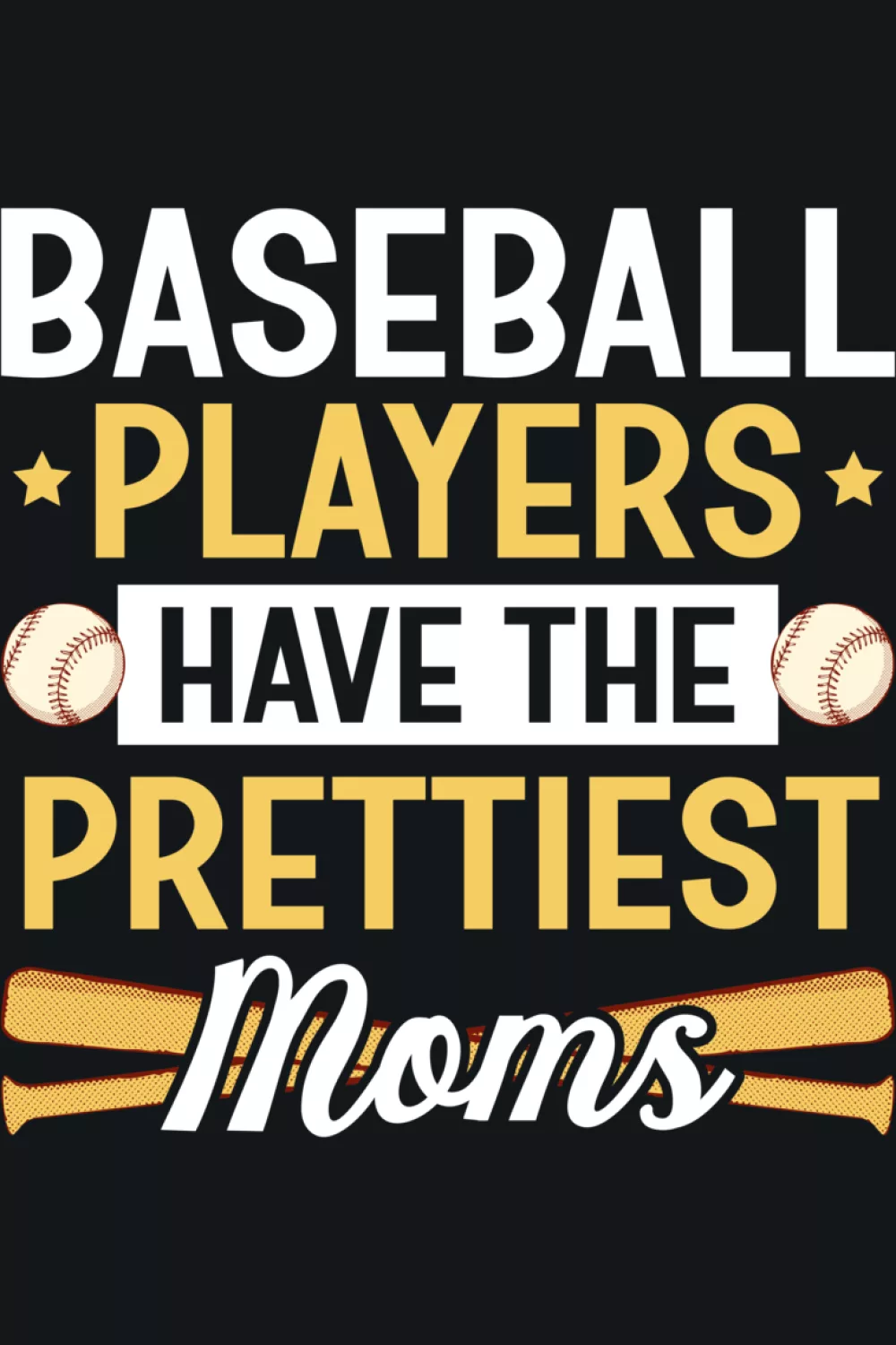 Baseball icon accent with mom pride wording for classic ballpark vibes.