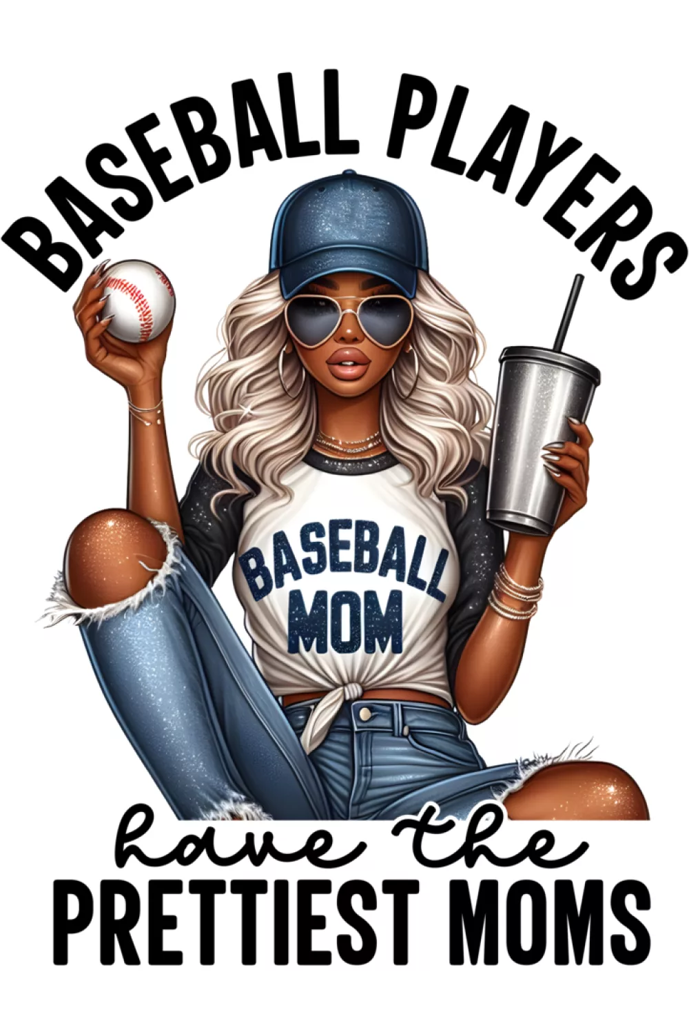 Sporty mom phrase with a clean layout for quick readability and casual, comfy styling.