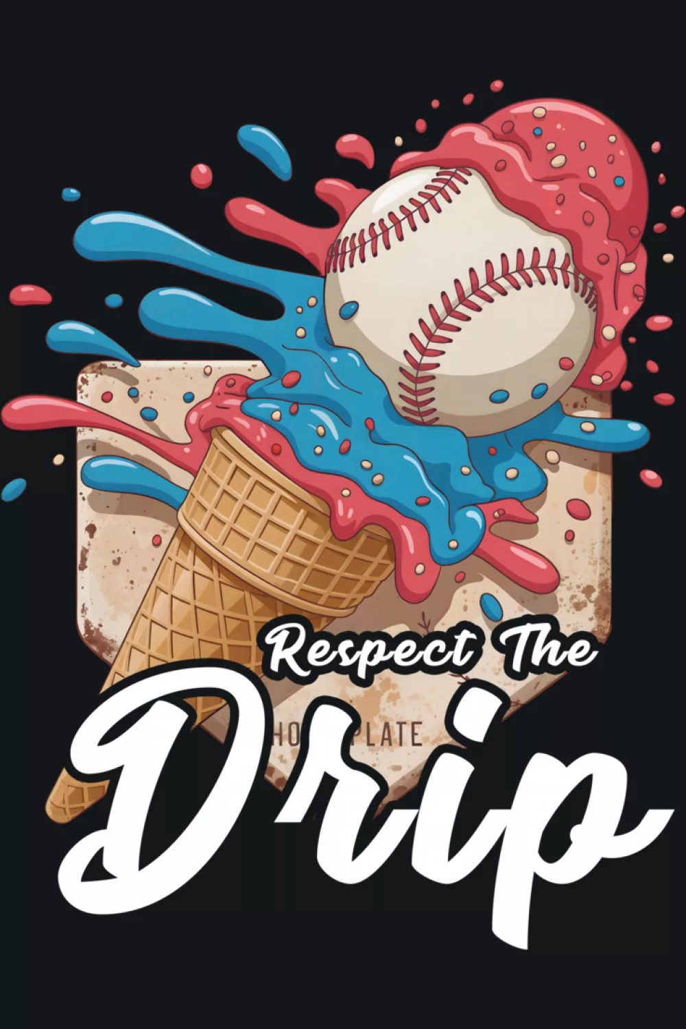 Melting cone illustration for kids who like over the top drip art