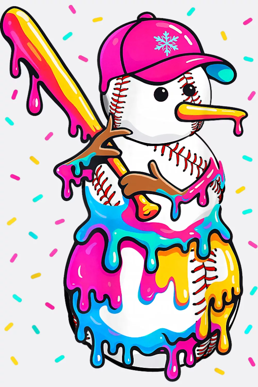 Dripping ice cream style snowman batter