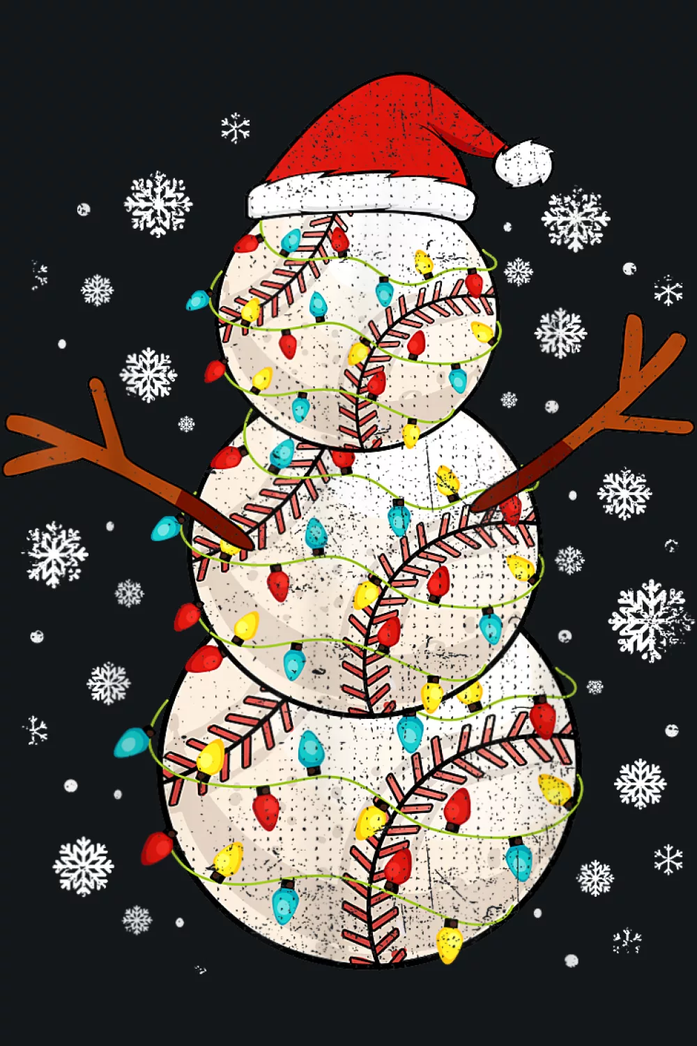 Sporty snowman with stitched torso and bat