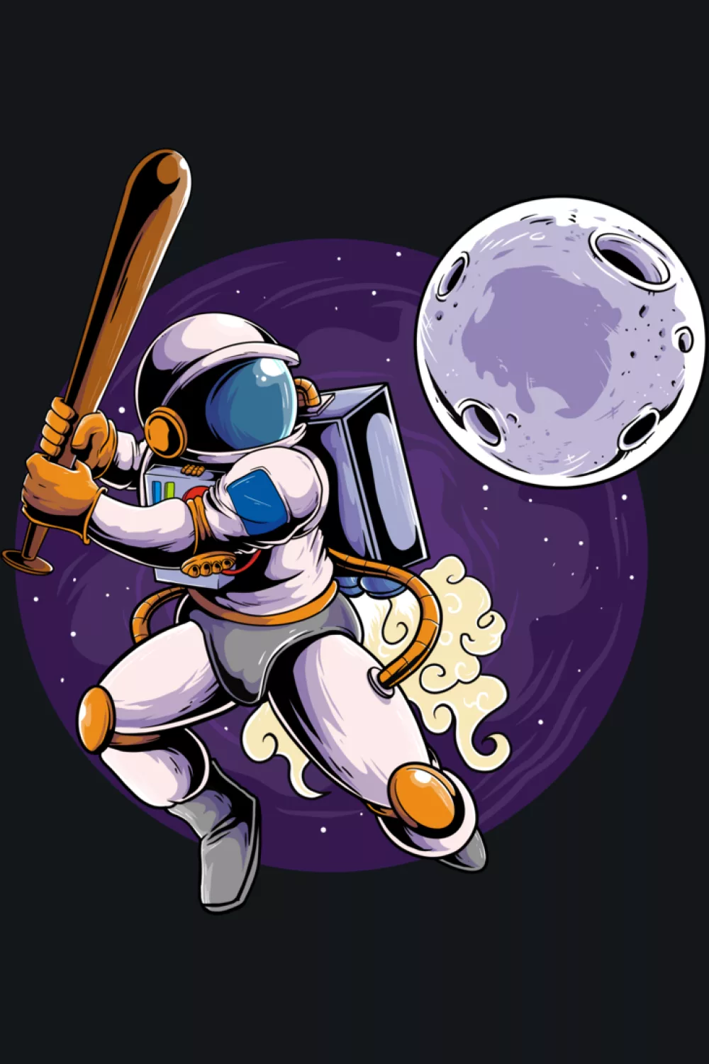 Alien astronaut coach theme for baseball and softball players with funny space sports twist.