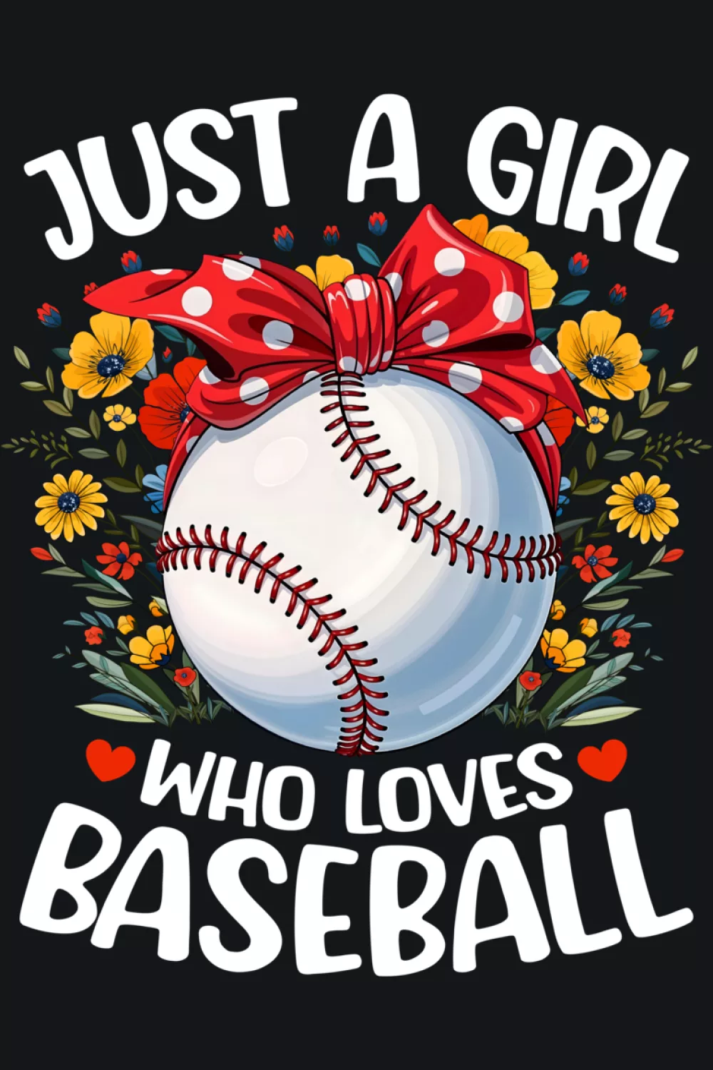 Floral baseball art that mixes sport with soft details