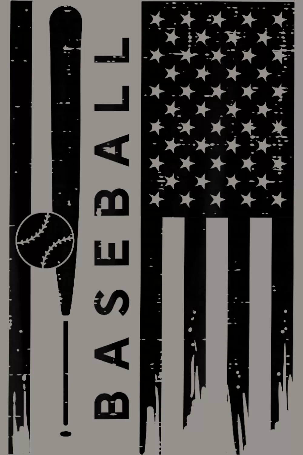US flag layout with tall bats and bold lettering