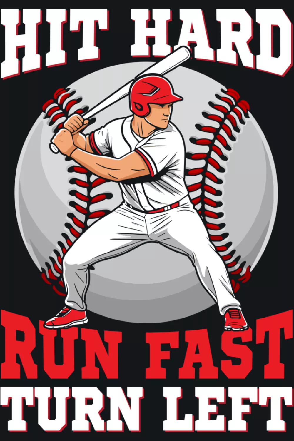Dynamic baseball player graphic paired with big text for an energetic, competitive feel.