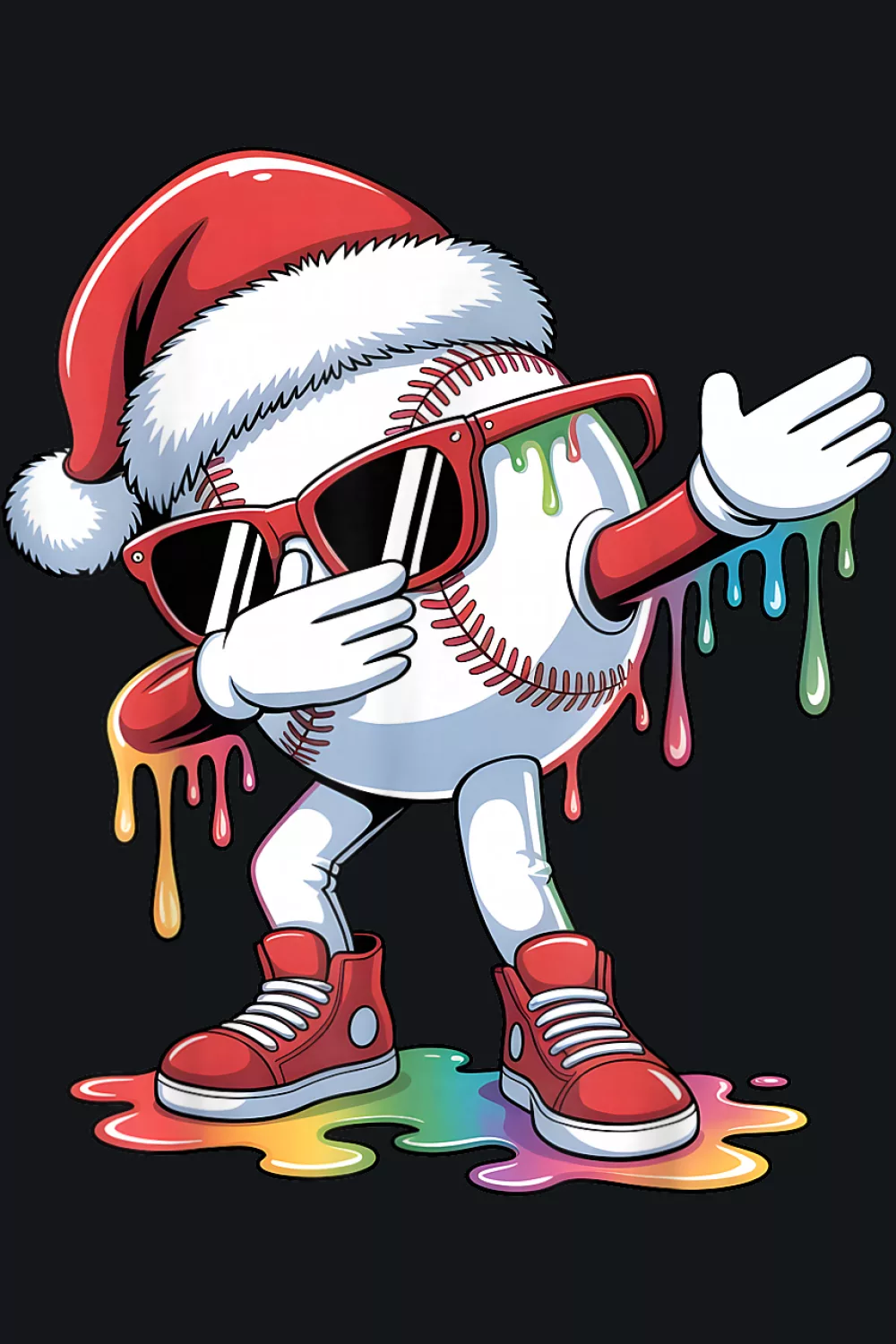 Festive twist with a holiday cap and bat