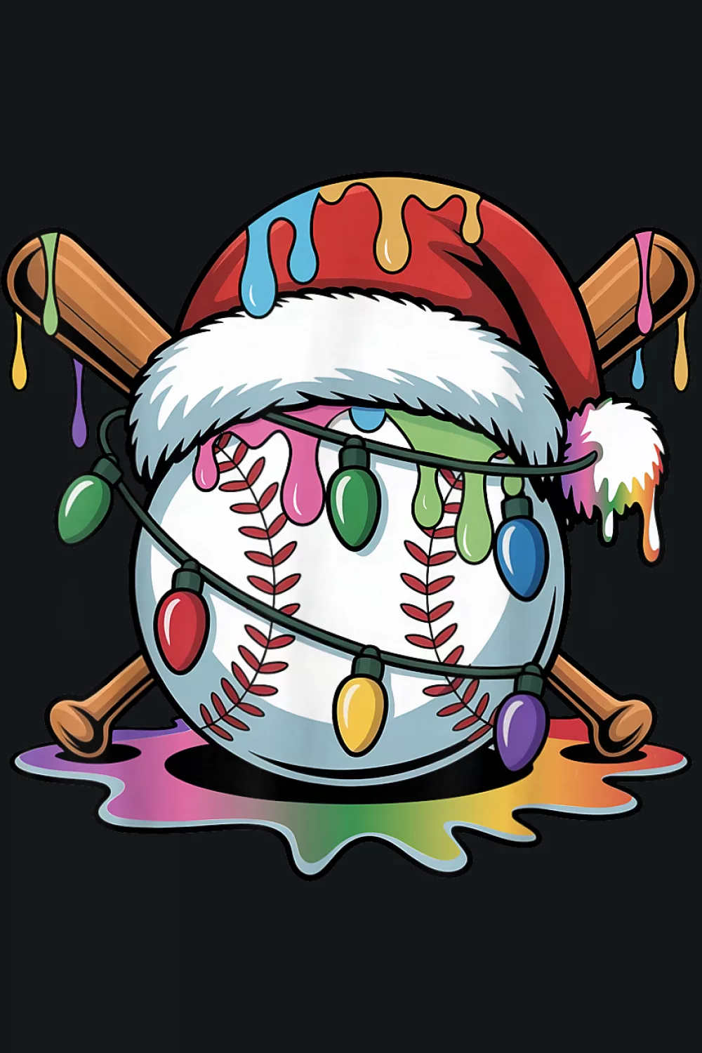 Santa cap with frosty drip and sparkle