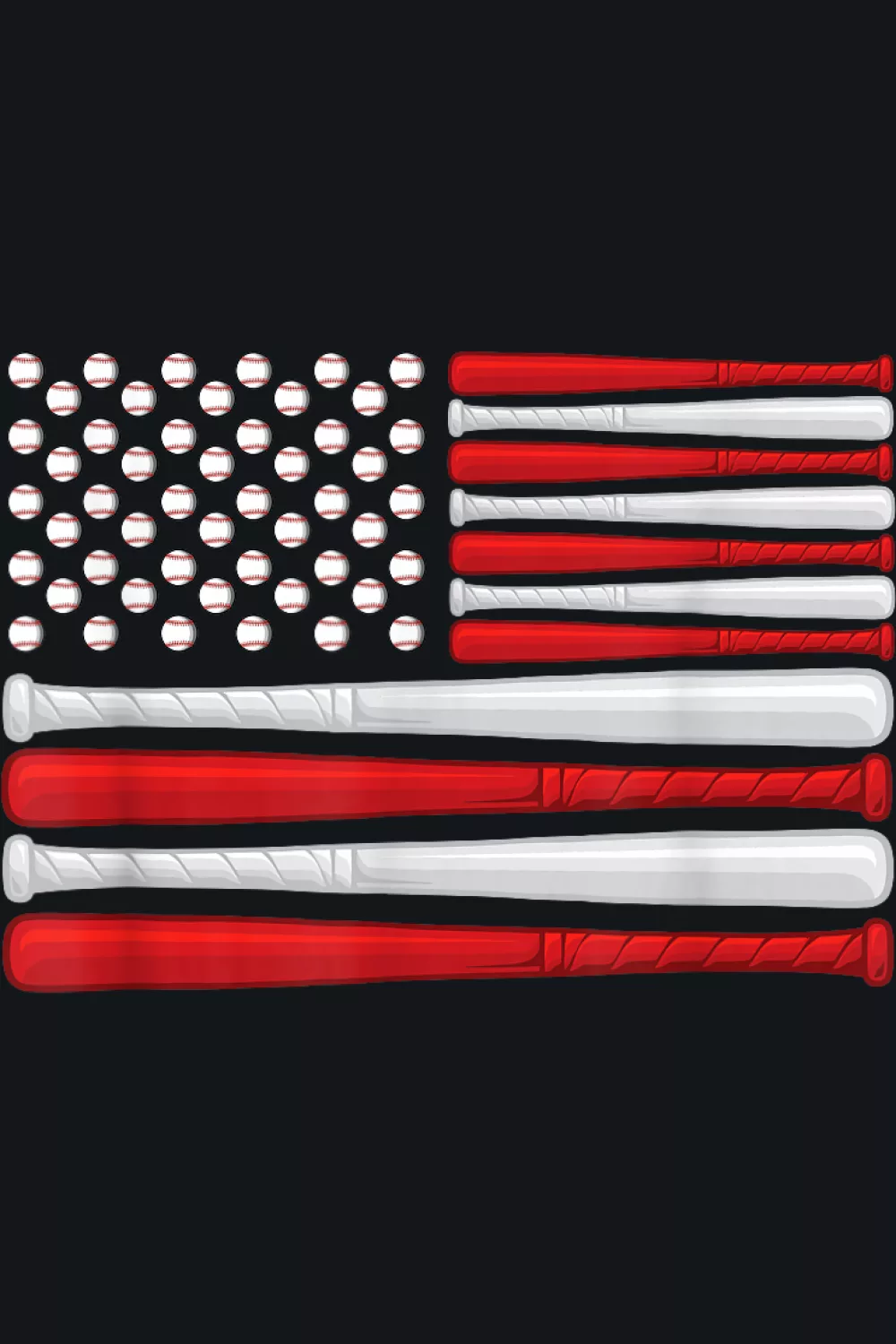 Classic stacked bats over field of stars