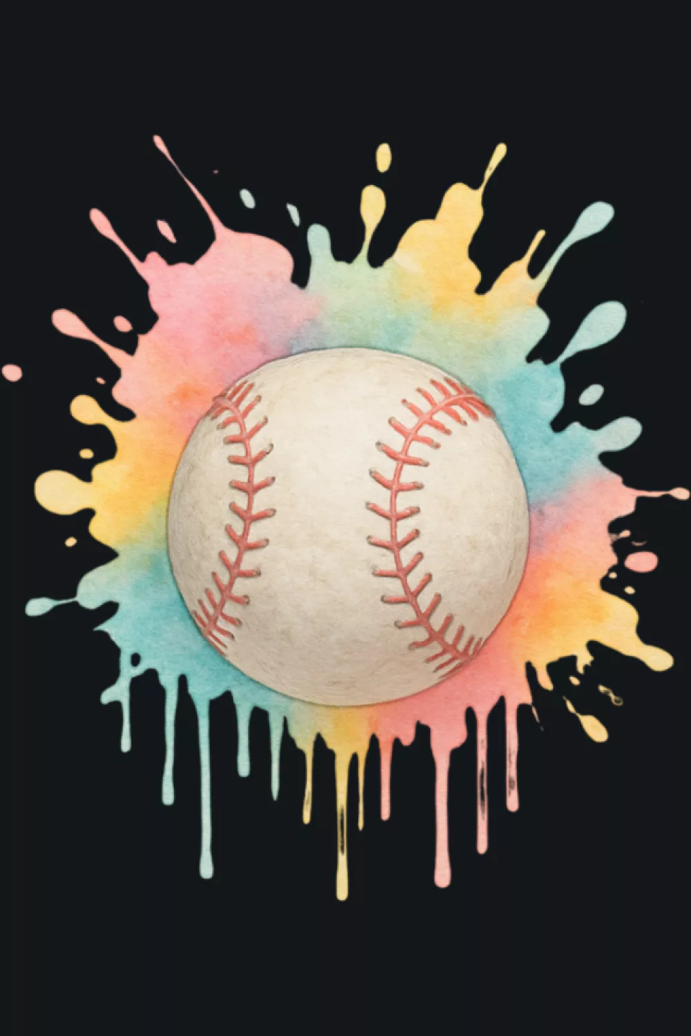 Colorful baseball tee for boys, girls, and teen players with bright splash accents and sporty vibe.