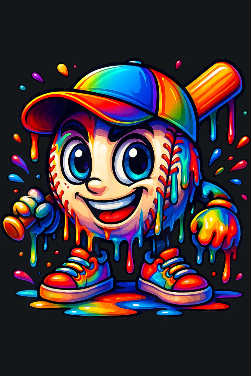 Melting cartoon style with bold color mix
