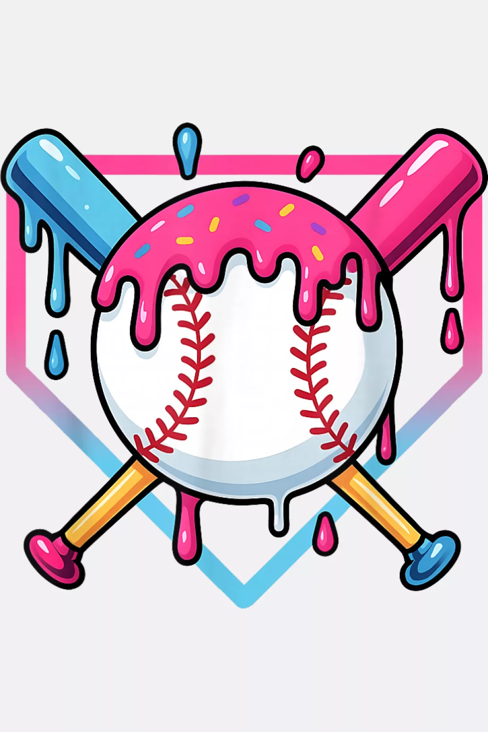 Melting baseball heart shape with syrup