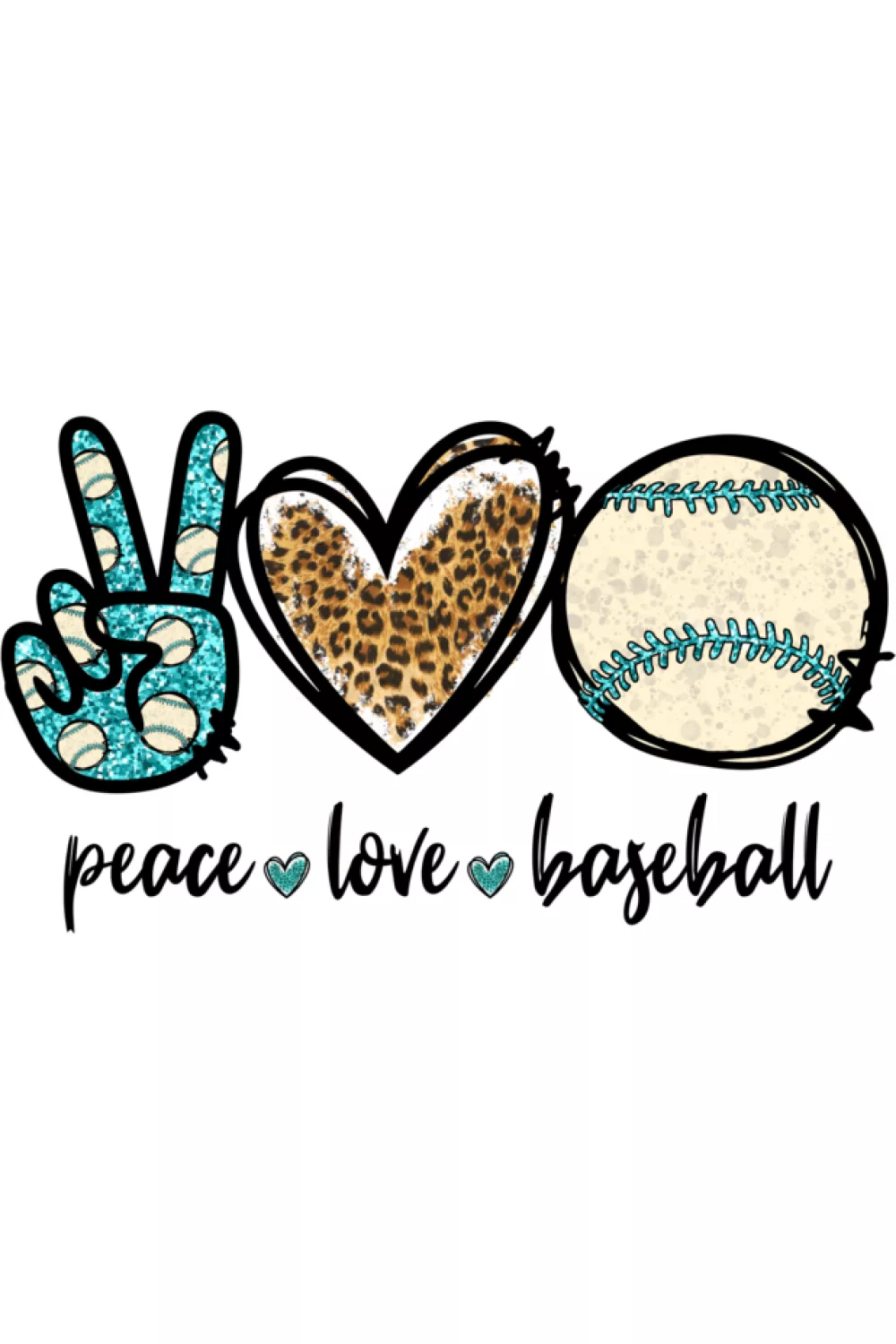 Leopard inspired peace and baseball design for women fans
