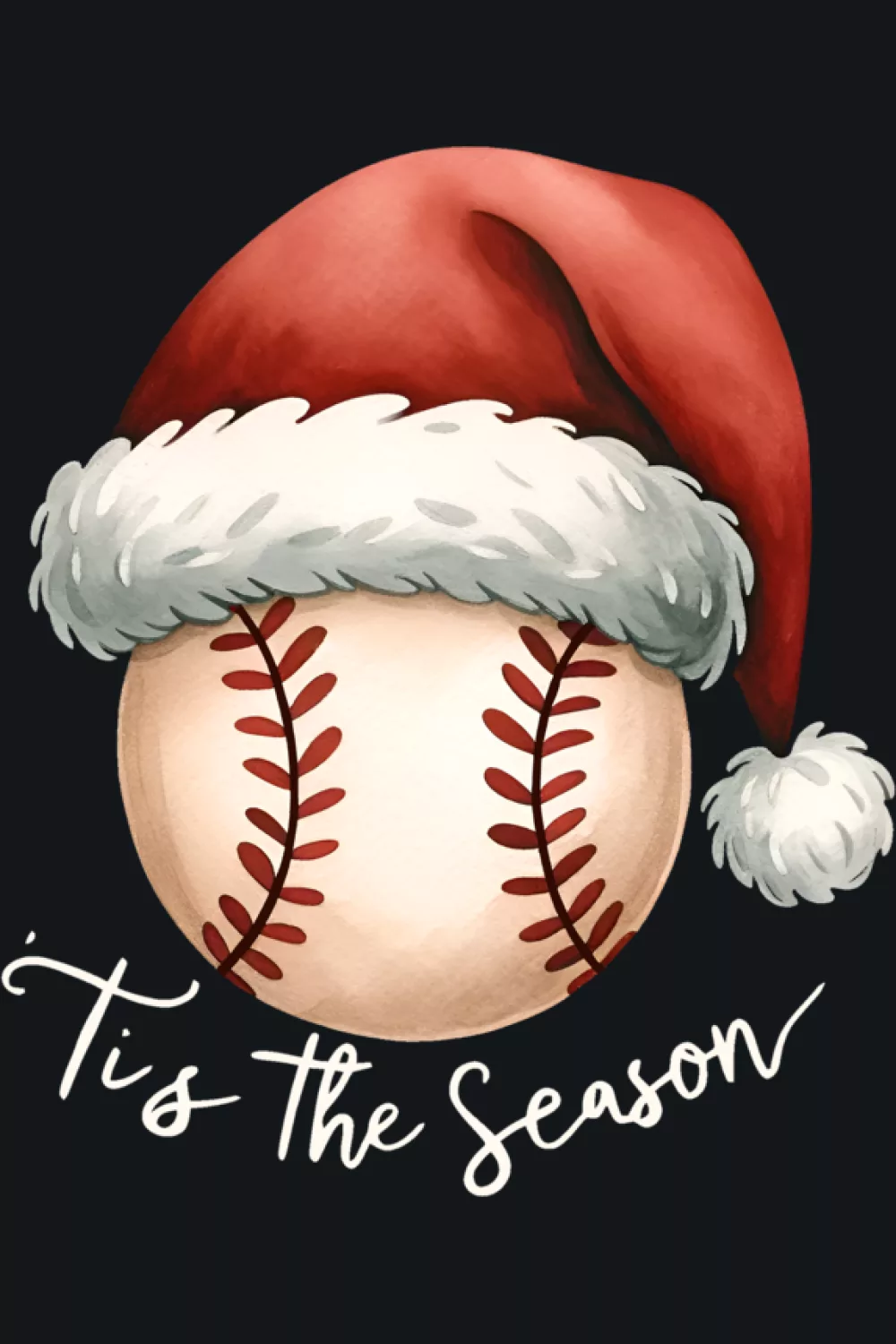 Santa hat baseball vibe for holiday game days, gift swaps, and family photos.