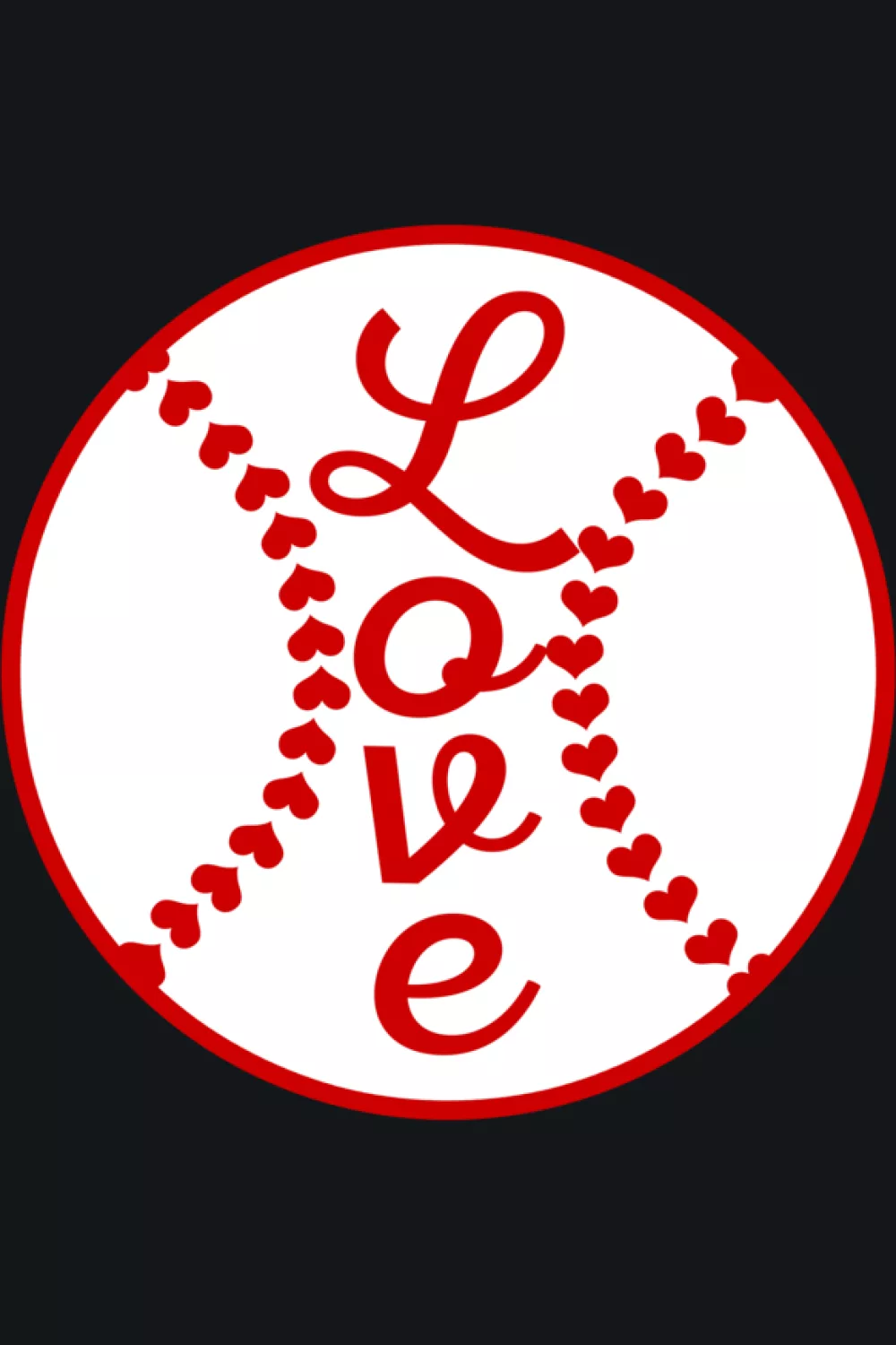 41+ Love Baseball Heart Shirt Design Ideas for Game Day and Valentines Day 62 LOVE baseball red hearts layout for Valentines Day and baseball lovers.
