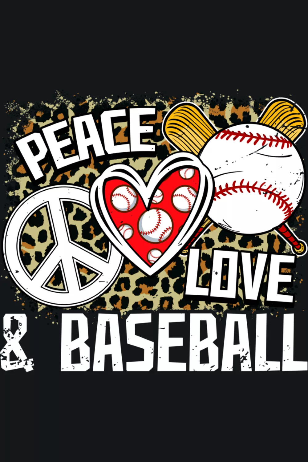 Light hearted peace and baseball art for women who like humor