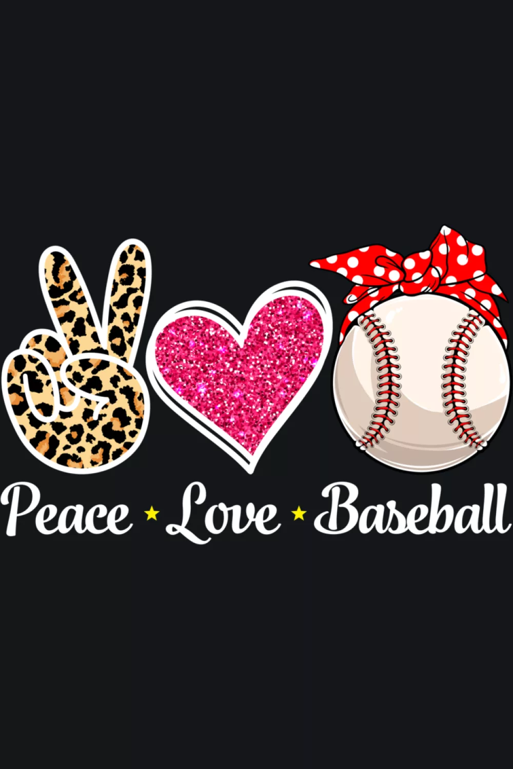 Softball and baseball themed design with leopard accents for moms