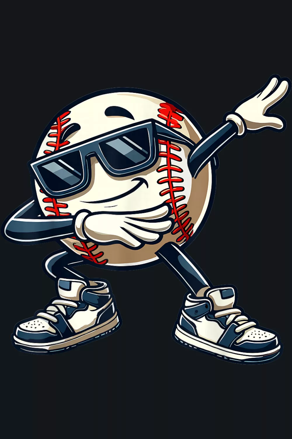 Classic dabbing baseball with sneakers