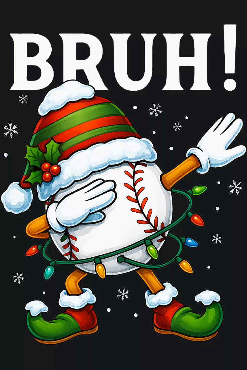 Bruh Santa dabbing on dark ground