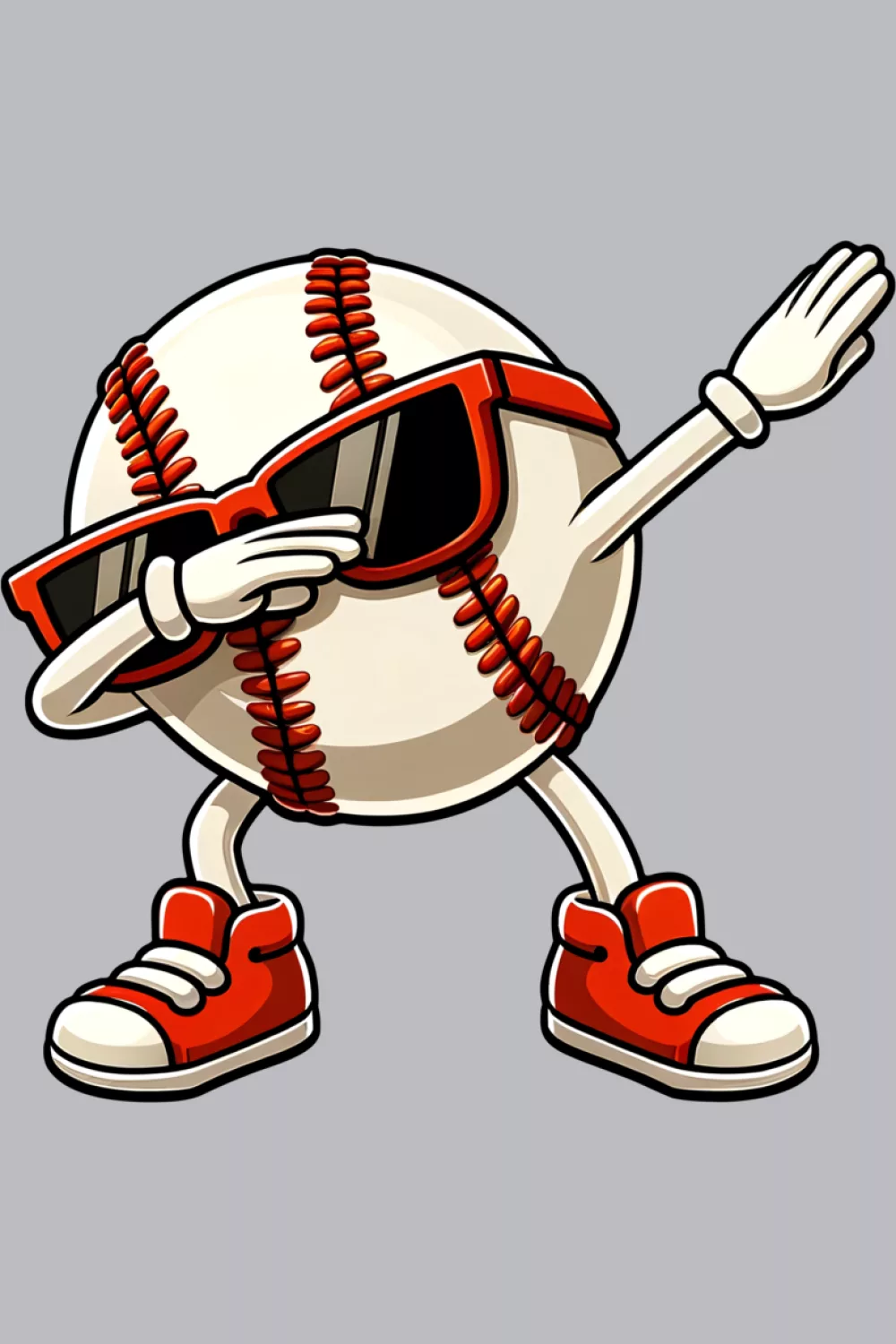 Baseball character posing like a batter ready to swing in full gear