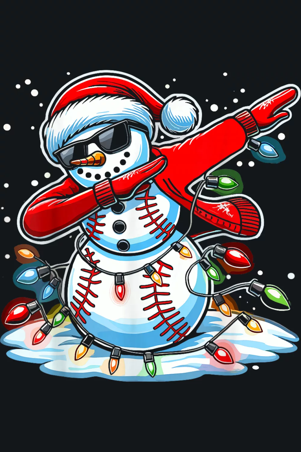 Dabbing snowman with bat