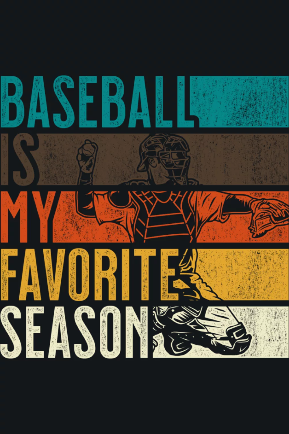Distressed vintage Baseball Is My Favorite Season shirt with worn ink effect.