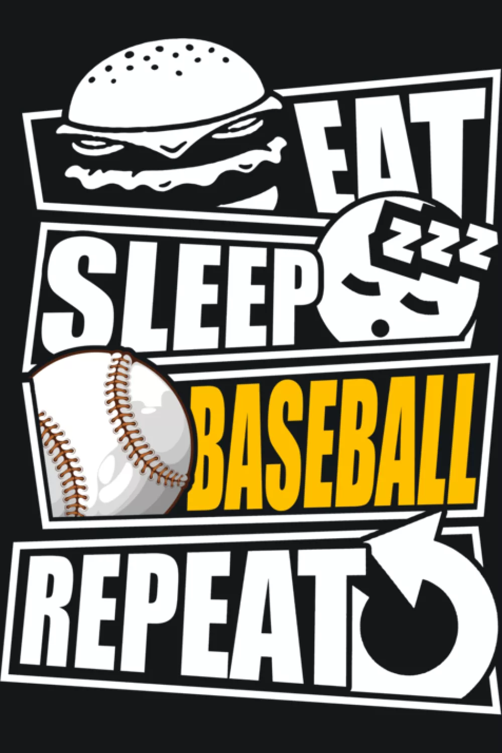 Eat Sleep baseball player sports lover graphic